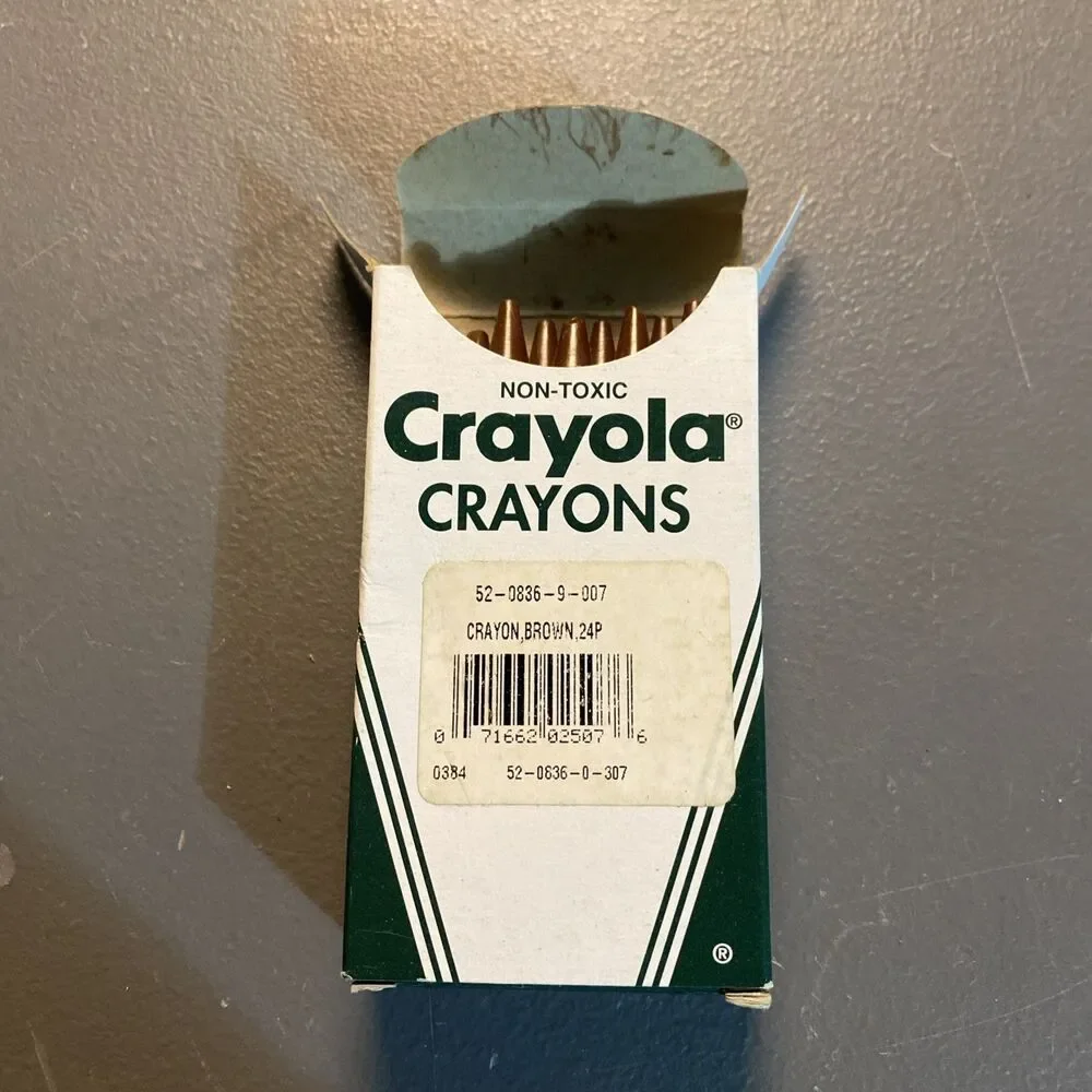 Lot 5 Vintage Crayola Binney Smith No 836 Bulk Crayons White Brown Gray Peach